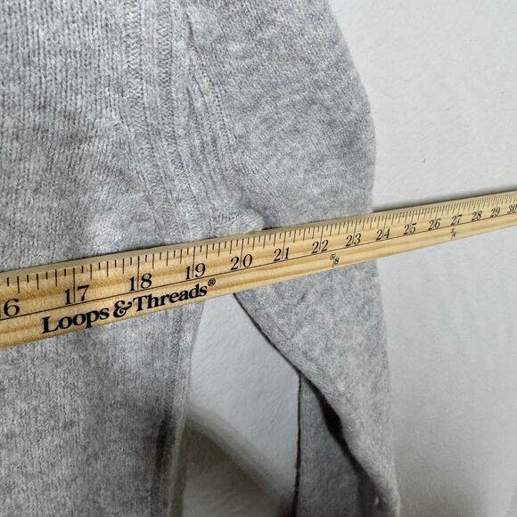 Point Sur L Gray Mock Neck Sweater Merino Wool Alpaca Blend Soft Cozy Knit - Picture 3 of 7